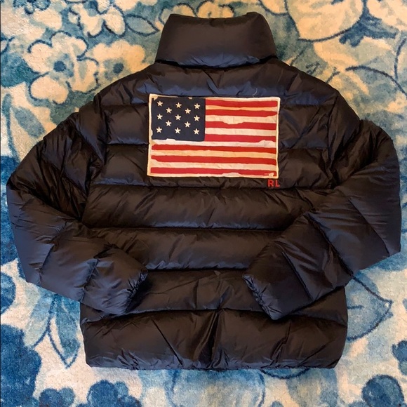Ralph Lauren Polo Usa Flag Puffer Coat 